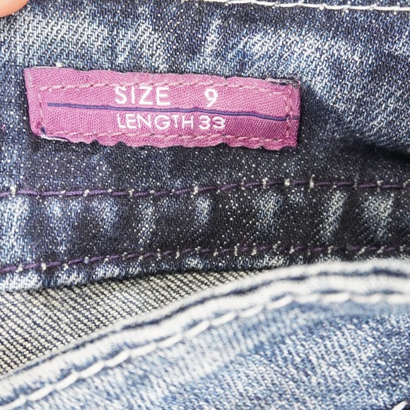 Vigoss Jeans Womens 9x33 Fits 31x31  Blue Rhinestone Bling Premium Blue Boot Cut - Picture 10 of 16